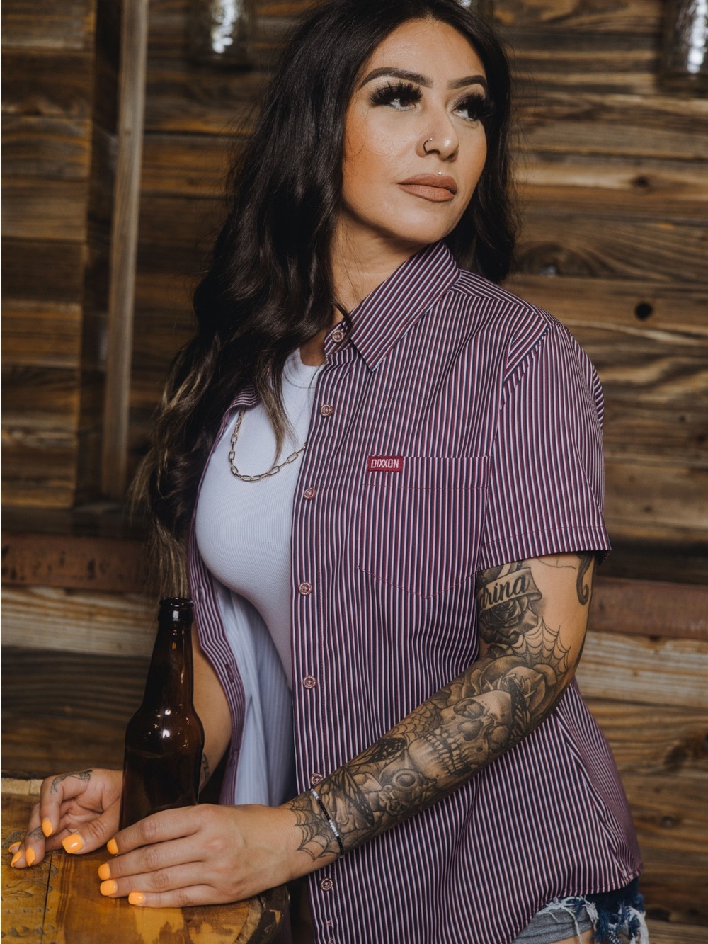 Dixxon Flannel Co The Benny Triple Stripe Short Sleeve Button Up Shirt Size 2X